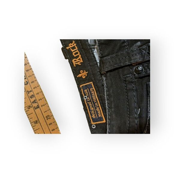 Rock Revival Tilden Alternative Black Jeans Metal Studs Buttons and Rivets 38" - Picture 4 of 7